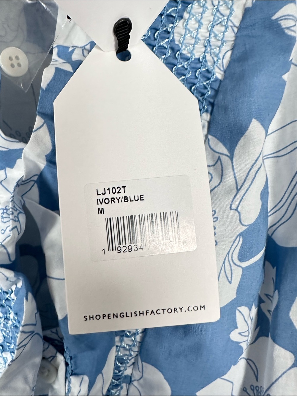 ENGLISH FACTORY Blue Floral Ruffle Neck Aria Blouse - Picture 5 of 9